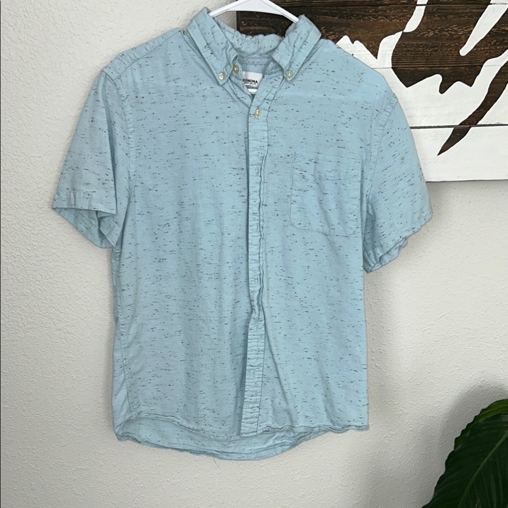 Light Blue Short Sleeve Button-Down Shirt